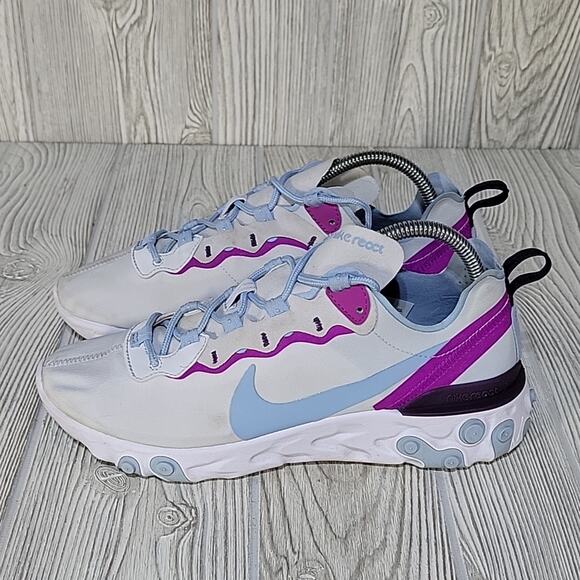 Nike Women's React Element 55 'Psychic Blue' Size 9.5 - Picture 4 of 15